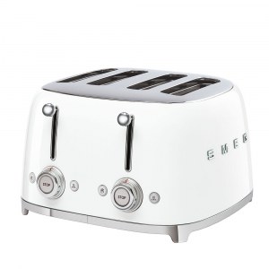 Tostador Smeg TSF03WHEU, 4 ranuras, 2000W, blanco