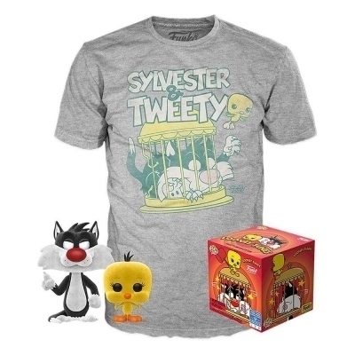 Funko pop looney tunes silvestre & piolin version terciopelo 50755 + camiseta talla m