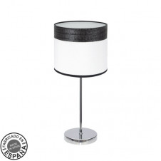 Sobremesa Cloe 1xe14 Cromo/blanca-madera Negra 42X18X18 CM