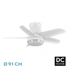 Ventilador Dc Neutron 24w 2400lm Blanc 5 Aspas 91d 3000k,4500k,6000k, Remoto+temporizador+memoria