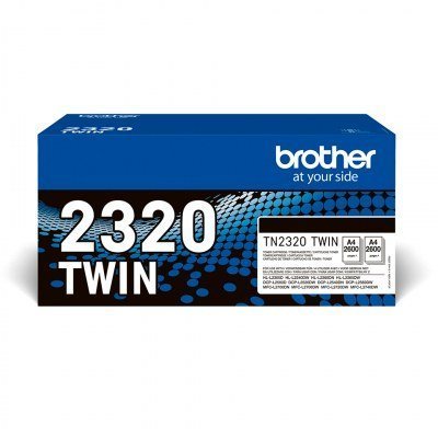 Brother TN2320 Negro Pack de 2 Cartuchos de Toner Originales - TN2320TWIN