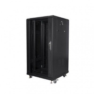 ARMARIO RACK LANBERG FF01-6622-12B NEGRO - 19/48.26CM - 22U - IP20 - 600*600*1159MM - HASTA 800KG DE CARGA - ACCESORIOS MONTAJE - INCLUYE RUEDAS