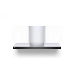 Campana decorativa de pared horizontal LG HCEZ3626S, 90 cm, 800 m3/h, clase A, 3 velocidades + intensiva, 70dB, Touch Control, Wifi, luz LED, acero inox
