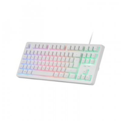 TECLADO H-MECH GAMING MARS GAMING MK023 FRANCES COLOR BLANCO TAMAÑO COMPACTO TKL ILUMINACION RGB