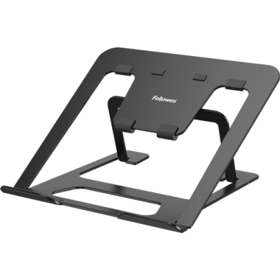 Fellowes Alumia Elevador para Portatil hasta 15 - 6 Ajustes de Altura - Fabricado en Aluminio - Base Antideslizante - Color Negro