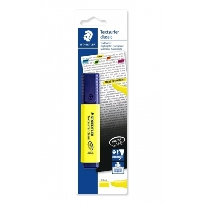 Staedtler Textsurfer Classic 364 Marcador Fluorescente - Punta Biselada 1 - 5mm Aprox - Secado Rapido - Color Amarillo Fluorescente