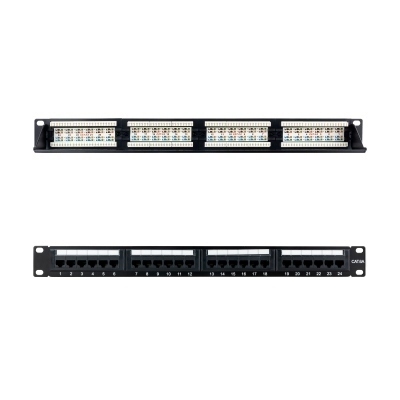 PANEL PARCHEO 24 PUERTOS CAT.6A UTP 19 1U NEGRO