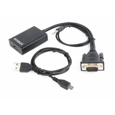 Gembird A-VGA-HDMI-01 adaptador de cable de v?deo 0,15 m HDMI 19 pin Negro