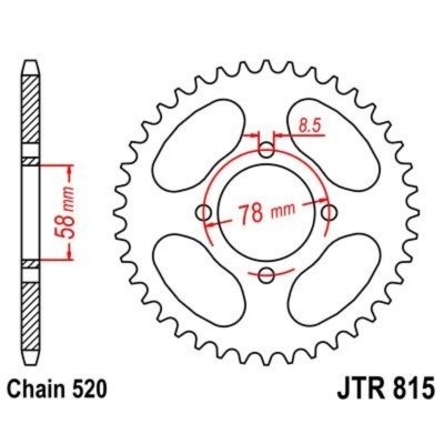 Corona JT 815 de acero con 38 dientes JTR815.38