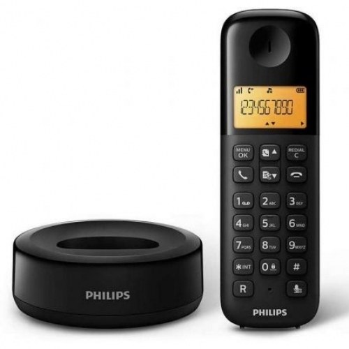 Teléfono Inalámbrico Philips D1601B/34/ Negro
