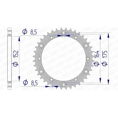 Corona AFAM aluminio 13500 - Paso 520 13500-40