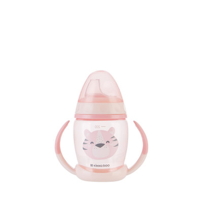 Vasito de PP con boquilla de silicona 200ml Happy Face Rosa