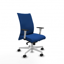 Piqueras y Crespo Albacete confidente sincro similpiel azul brazos 1D blancos base blanca ruedas 65 mm nailon