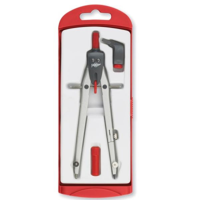 FAIBO ESTUCHE COMPAS-BIGOTERA CON MINAS Y ADAPTADOR ROJO