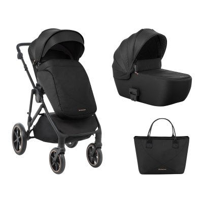 Carrito de bebé Kikkaboo 2 en 1 con capazo Thea Negro