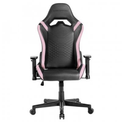 SILLA GAMER MARS GAMING MGCPROBPK NEGRA CON DETALLE ROSAS BRAZOS REGULABLES EN ALTURA RECLINABLE 135