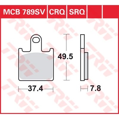 Pastillas de freno sinterizadas serie SV TRW MCB789SV