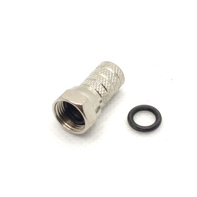 Conector F Macho Coaxial 6,6mm con Arandela Goma