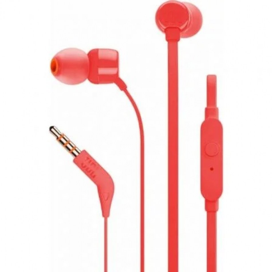 Auriculares Intrauditivos JBL Tune 160/ con Micrófono/ Jack 3.5/ Rojos