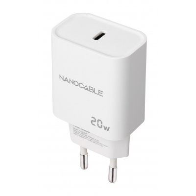 Nanocable Cargador USB-C PD 20W BLANCO