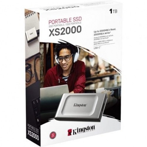 Disco Externo SSD Kingston SXS2000 500GB/ USB 3.2/ Plata
