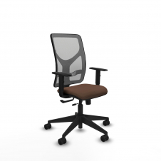 Piqueras y Crespo Motilla traslack malla gris bali marr?n oscuro brazos 1D base piramidal ruedas 65mm nailon