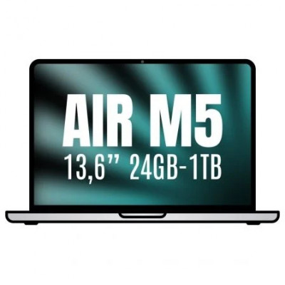 Apple Macbook Air 13,6/ M5 10-Core CPU/ 24GB/ 1TB SSD/ 10-Core GPU/ Plata