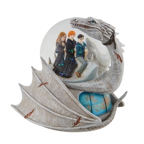 Figura enesco bola de agua decorativa harry potter dragon ucraniano harry ron y hermione
