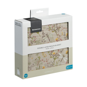 Manta de muselina doble capa 100x100 cm Secret Garden Beige