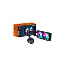 GIGABYTE AORUS WATERFORCE X II 240 Refrigerador de CPU líquido AIO - 2x ventiladores ARGB de 120 mm, pantalla LCD a todo color, DAISY-CHAIN, compatib