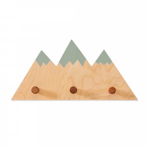 Percha infantil con forma de montañas madera/eucalipto · Eletre H130-M9757