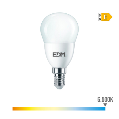 Bombilla esferica led e14 7 w 806 lm 6500 k luz fria ø4,8 x 9,5 cm