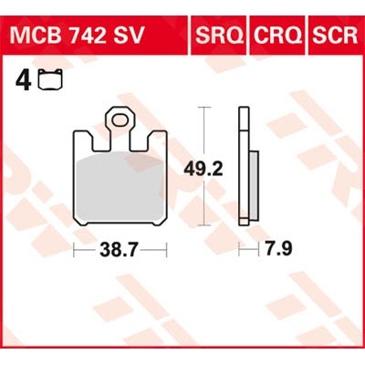 Pastillas de freno sinterizadas serie SV TRW MCB742SV