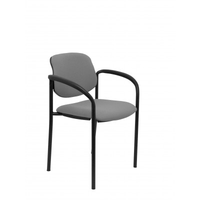 Silla fija Styl bali gris chasis negro con brazos