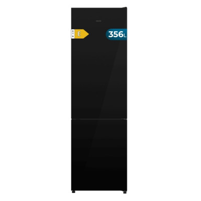 Cecotec Bolero CoolMarket Combi 356i Black Glass E Frigorifico Combi - Capacidad 356L - Luz LED - Modo Vacaciones - Total Nofrost - Puerta de Cristal - Frio Envolvente - 59.5x200cm - Color Negro