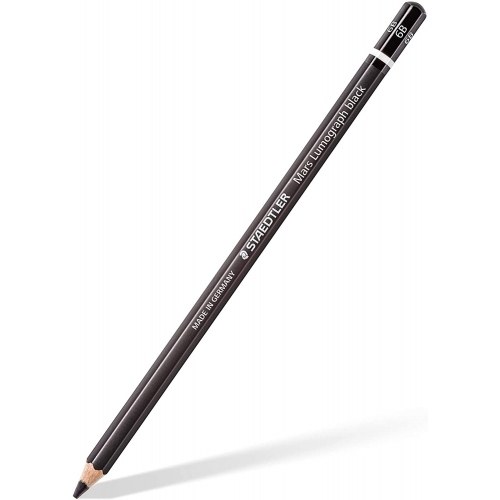 Staedtler Mars Lumograph Black Artist Pencil 100B Lapiz de Grafito - Mina 6B - Resistencia a la Rotura - Madera de Bosques Sostenibles