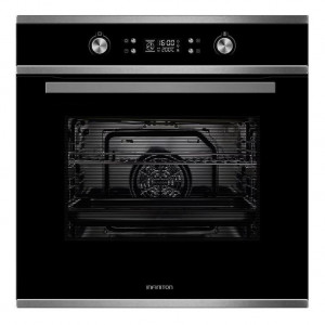 Horno pirolítico Infiniton P659AT, 70 litros, 9 funciones, 3200 W, display LED, guías telescópicas, 4 cristales, clase A, inox y negro