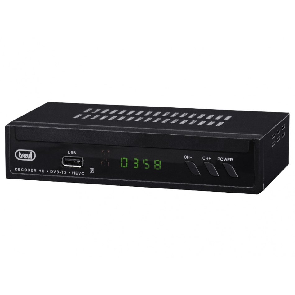 Trevi HE 3378 T2 Decodificador TDT Digital HD DVB-T2 - RF In, RF Out, Coaxial, HDMI, TV Scart - 2 Mandos a Distancia Incluidos