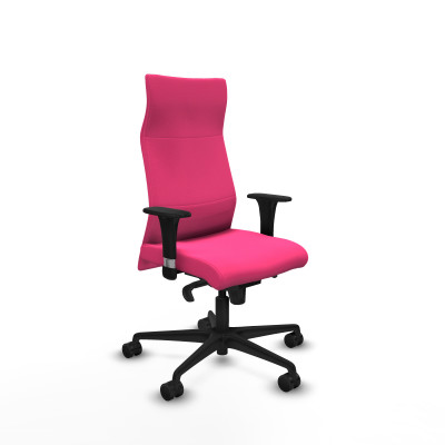 Albacete dirección sincro similpiel rosa brazos 1D cromados base nailon ruedas 65 nailon