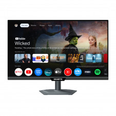 GIGABYTE M27QS Monitor Inteligente 27” 2K QHD - Google TV, Pantalla inalámbrica, 2560 x 1440, 180Hz, 1ms, 350 cd/m², FreeSync, Display HDR400, HDM