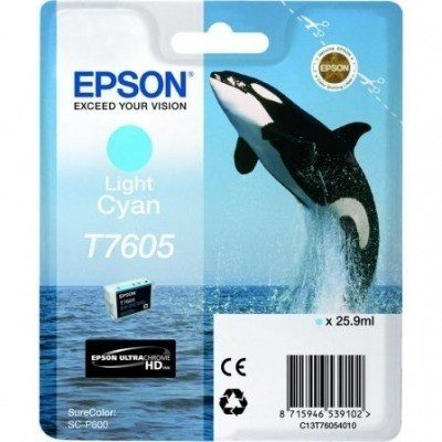 CARTUCHO LIGHT CIAN EPSON T7605 - 25.9ML - COMPATIBLE CON SURECOLOR SC-P600 - ORCA