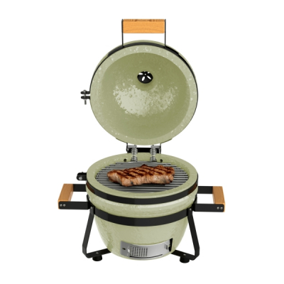 Barbacoa cerámica Cecotec DragonFire 3200 Kamado - 32 cm | Soporte hierro fundido | Control flujo aire | Color Menta