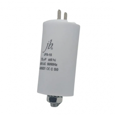 Condensador MOTOR 16uF 450Vac FASTON + M8 Medidas Ø34x65mm JB