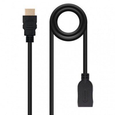 Cable Alargador HDMI Nanocable 10.15.1001/ HDMI Macho - HDMI Hembra/ 1m/ Negro