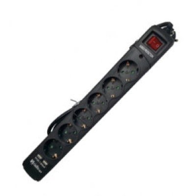 REGLETA ELECTRICA Thunder max250V to 16A 6xSchuko 1.5mm + 2 USB