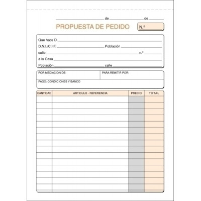 TALONARIO PEDIDOS 4º NATU DUPLI LOAN