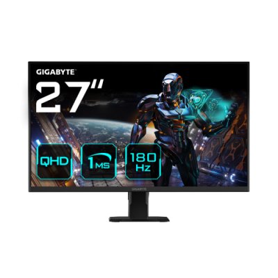 GIGABYTE GS27QA 27 Monitor de Juego QHD - 2560 x 1440 (QHD), 180Hz, 1ms, 300 cd/m2, FreeSync, HDR Ready, HDMI 2.0, Displayport 1.4