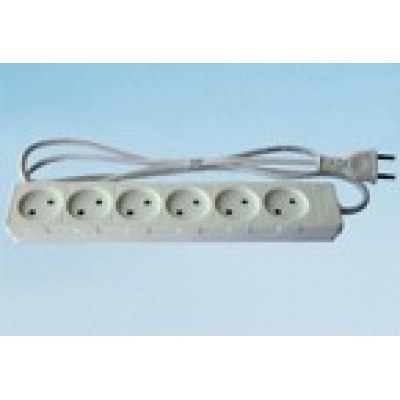 Base Multiple 6 Enchufes 4mm y Cable 1,5m BLANCA