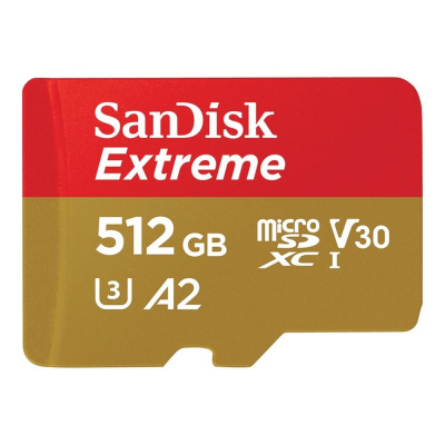 Tarjeta memoria micro secure digital 512gb sandisk extreme clase 10 uhs - i u3 + adaptador