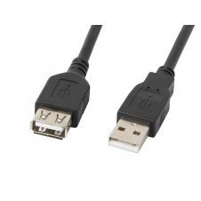 Cable alargador lanberg usb 2.0 macho hembra 0.7m negro